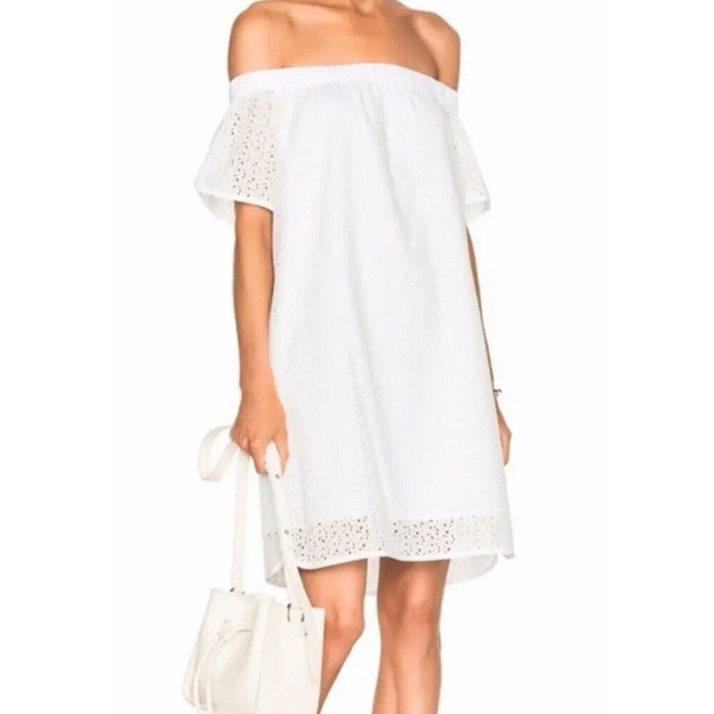 RAG & BONE Womens Flavia Eyelet White Off-the-Shoulder Dress Size XS